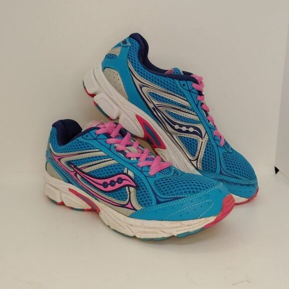 Saucony Cohesion 7 Womens Pre-owned Blue & Pink Running Sneakers - sz. 5M - Picture 1 of 6